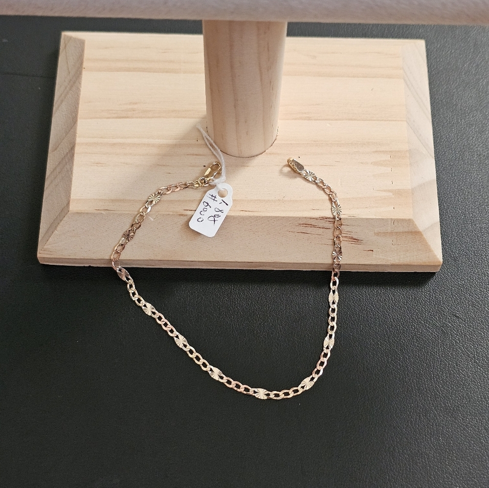 14k Gold Two Tone Bracelet 7.5 Inch
